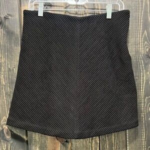 NWT‎ Kendall + Kylie Mini Skirt L Black Ribbed Chunky Knit Textured Zipper Boho